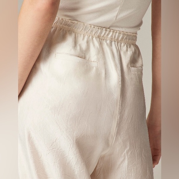 NWT (XXL) J. Crew Stratus Pants in Textured Satin- Ivory - Picture 2 of 3